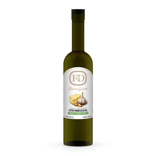 Cold-Pressed Extra Virgin Olive Oil infused with Garlic & Butter